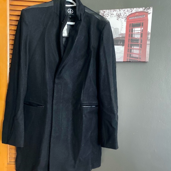 Black Wool Dress Coat Haight & Ashbury - Picture 1 of 9